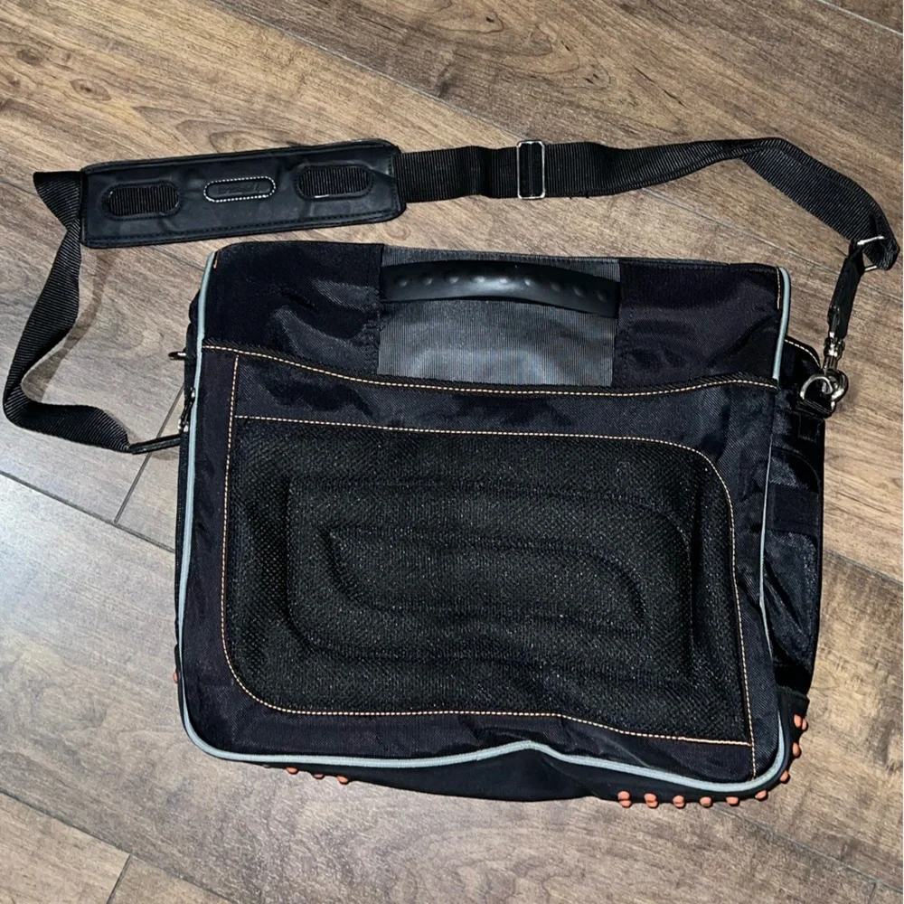Laptop Messanger Bag Black and Orange